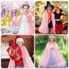 AOMIG 11PCS Princess Cape Set, Princess Cape Clothes With Crown, Wand, jewelry, and bag, Princess Dress Up Clothes for Little Girls, Princess Cape for 3-8Year Old Halloween Christmas Birthday Gifts