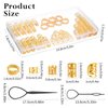 JIEYAO Gold Hair Jewelry for Braids, 110 Pcs Dreadlocks Beads, Hair Braid Rings Clips Dread Locks Coils Rings Loc Tube Bead Braid Accessories with 2 Pcs Pull Hair Pins for Braids Decoration
