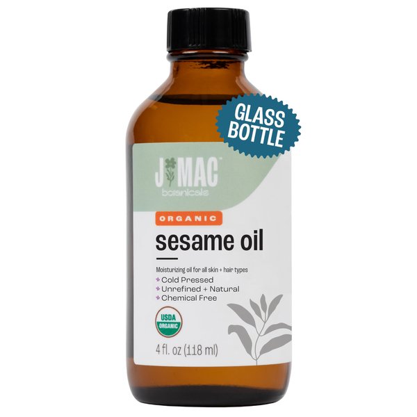J MAC BOTANICALS Organic Sesame Oil Glass bottle