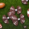 Whaline 6Pcs Football Bow Hair Clips Brown and White Football Cheer Hair Barrettes Grosgrain Ribbon Alligator Clips Sports Theme Hair Accessories