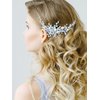 Kercisbeauty Wedding Blue Crystal Rhinestones Silver Headband for Brides Bridal Headpiece Prom Hair Accessories Rustic Wedding Updo Hair Dress for Women