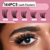 Mayhug Lash Clusters 144 Pcs Eyelash Clusters, 10-18mm 3D Fluffy Lash Clusters, Super Soft Wispy Eyelashes Clusters Reusable 7 Times, Cluster Lashes Natural Look, Easy DIY Lashes at Home (Lux)
