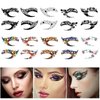 10 Sheets Eyeshadow Face Tattoo Stickers for Women's Makeup, Waterproof Transfer Lace Eye Shadow Eyeliner Tattoos for Halloween Christmas Stage Masquerade Party