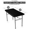 Shamrock Home Polyester 4ft Fitted Tablecloth Elastic Rectangle Table Cover, Table Cloth, Fitted Table Covers for 4 Foot Tables, Picnic Table Cover Indoor Outdoor, Washable 48x24 inch, Black