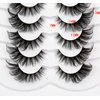 Poolunch False Eyelashes Fluffy Cat Eye Lashes 8D Wispy Natural Crossed Fake Eyelashes Multi-Layered Faux Mink Lashes 7 Pairs Pack