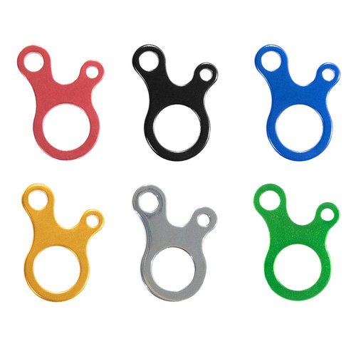 West Coast Paracord 3 Hole Tensioner Guyline Adjuster with a Figure 9 Descender Ring 3 Hole Connector- Tie Down, Tent, Shade, Canopy, Camping, Hiking, Backpacking (Red, 4 Pack)