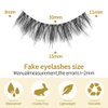 Biounce Wispy Natural Faux Mink Cat Eye False Eyelashes 3D Vegan 7 Pairs Full Strip Clear Band (BO22-3), Black