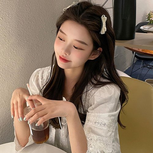 2 Pcs Black Ribbon Bowtie Hair Comb Sweet Ballet Bowknot Hairpin Hair Styling Comb Hair Pin For Side Hair Korean Headdress Bowknot Hair Accessories