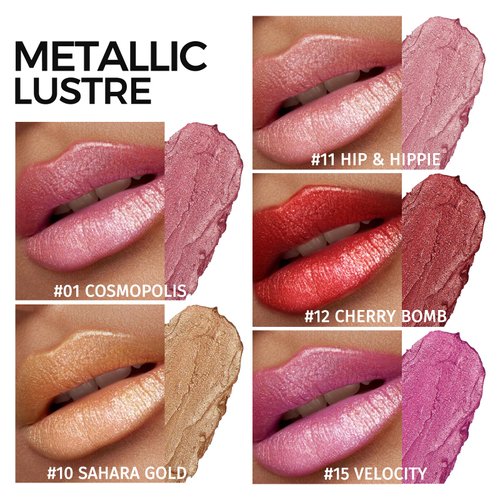 Anglicolor 5pcs Glitter Lipstick High Impact Lipcolor,Lipstick Moisturizing Creamy Formula,Metallic Lipstick For Women For Vegan & Cruelty-Free,Full-Coverage Lip Color (#B, 5PCS)
