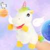 Cuteoy Plush Unicorn Hand Puppet Stuffed Animal Toy Open Movable Mouth Creative Role Play Storytelling Plushies Gifts for Kids Toddlers Birthday Christmas