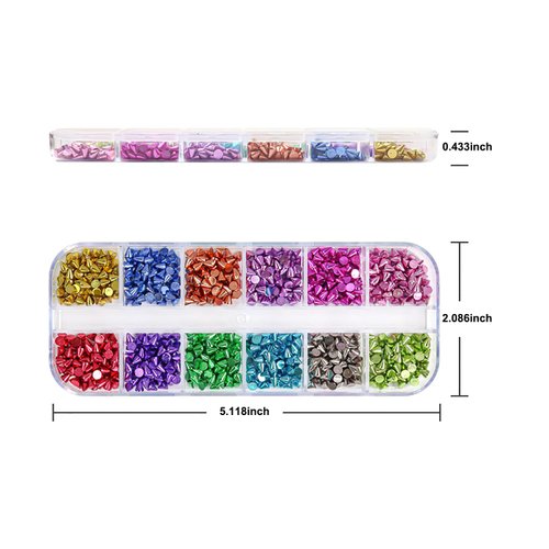 DANNEASY 2 Boxes/24 Grid Punk Nail Charm Mix-color Metal Rivet Cone Spikes Nail Charms for Acrylic Nails Cone Nail Art Studs Alloy Spike Studs Nail Jewels Nail Rivets Nail Art Decoration