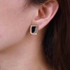Sttiafay Vintage Black Square Earrings Onyx Square Stud Earrings Black Enamel Square Earrings Tiny Pearl Square Stud Earrings Jewelry for Women
