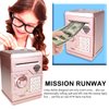 Qwifyu Piggy Bank for Boys Girls, 4 5 6 7 8 9 10 Year Old Girl Boy Birthday Gift Ideas, Electronic Password Money Saving Box ATM, Great Gift Safe Bank Toys for Kids (Rose Gold)