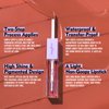 bayfree Long Lasting Liquid Lipstick with Clear Lip Gloss Set, High Pigment and Shine Lip Stain, Waterproof, Kiss-Proof, Up to 24H Wear, 0.15 Fl oz (Nude Rose Gold)