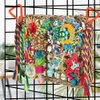 Bird Toys Bird Foraging Toys for Parakeets Cockatiel Conures Lovebirds Bird Foraging Shredding Seagrass Wall with Various Toys for Birds
