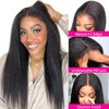 Selina Kinky Straight Wig 4x4 Closure Wigs Yaki Straight Wig Lace Closure Wig Brazilian Human Hair Wigs For Black Women 180% Density Wig Natural Hairline Glueless (Kinky Straight Wig, 8 Inch)
