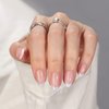 BTArtbox French Tip Press On Nails - White Press On Nails Almond, Short Fake Nails with Nail Glue, Fit Perfectly & Natural Reusable Stick on Nails in 16 Sizes, Mermaid