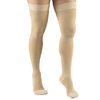 Truform 20-30 Mmhg Compression Stockings for Men & Women, Thigh High Length, Dot Top, Closed Toe, Beige, Medium (20-30 Mmhg)
