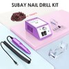 Subay Professional Finger Toe Nail Care Electric Nail Drill Machine Manicure Pedicure Kit Electric Nail Art File Drill with 1 Pack of Sanding Bands (Purple)