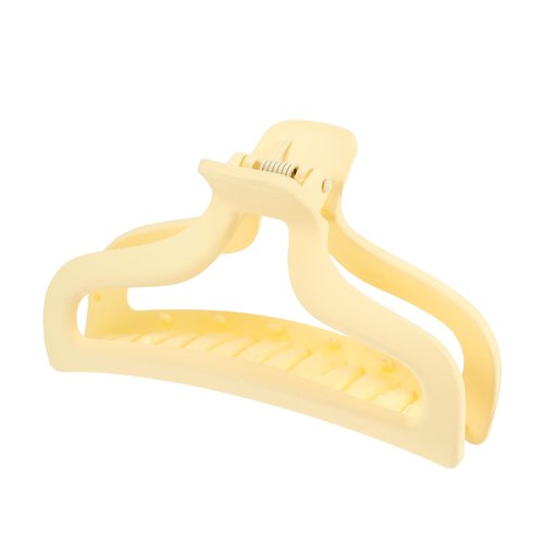 VOCOSTE 1pc Plastic Hair Claws, Hair Clips, Hair Barrettes for Women, Light Yellow, 3.78''x1.85''x1.42''