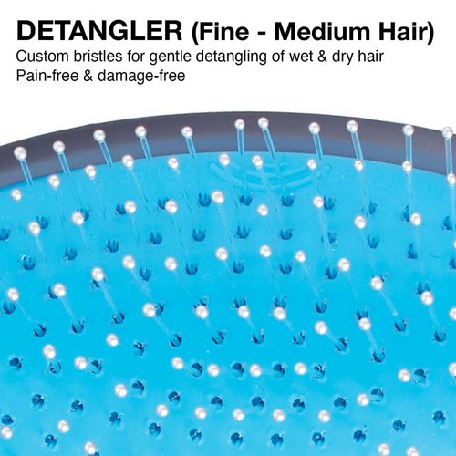 Olivia Garden OG Brush Detangler, removable cushion, scalp hugging shape massages the scalp, for wet or dry hair, for women, men and children, Fine to Medium hair, Black