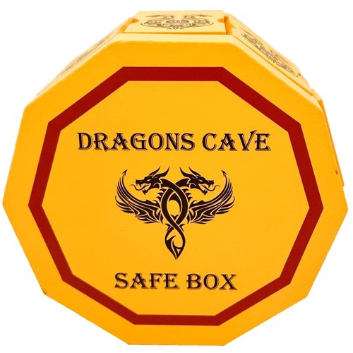 Dragons Cave Safe Secret Puzzle Box Money and Gift Card Holder in a Wood IQ challenging Lock Box with Hidden Compartments Brainteaser