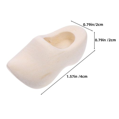 UPKOCH Mini Wooden Clogs, Dutch Themed Wooden Shoe Clogs Mini Finger Shoes Unfinished Wood Figure Dollhouse Accessories for DIY Craft Painting Key Chain Doll 4cm 3 Pairs