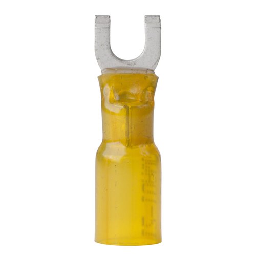 Ancor 315299 Marine Grade Electrical Nylon Insulated Adhesive Lined Heat Shrink Flanged Spade Terminals (12 to 10-Gauge, Size 8 Screw, Yellow, 100-Pack)