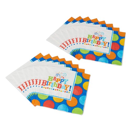 American Greetings Birthday Fever Fun Party Supplies, Paper Lunch Napkins (16-Count)