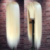 QD-Tizer #613 Blonde Long Straight Synthetic Hair Wigs with Bangs Women's Costume Wig Heat Resistant Hair Replacement Wig