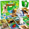 YTSQLER Animal Matching Game for Kids 100PCS Memory Card Game for Toddlers Preschool Learning Activities Memory Matching Cards Boys Girls Family Board Game