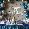 Blue Sliver Party Decorations, 12Pcs Blue Sliver Honeycomb Birthday Decorations, Elegant Blue Sliver Table Toppers Party Decorations for Women, Perfect Birthday Table Decorations