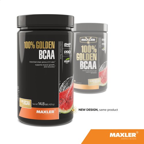 Maxler 100% Golden BCAA Powder - Intra & Post Workout Recovery Drink for Accelerated Muscle Recovery & Lean Muscle Growth - 6 g Vegan BCAAs Amino Acids - 60 Servings - Watermelon