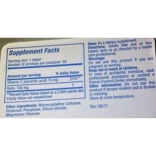 Birsppy Rutascorbin with Vitamin C 50 Tablets