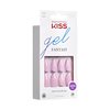 KISS Gel Fantasy, Press-On Nails, Nail glue included, No Regrets', Light Pink, Medium Size, Almond Shape, Includes 28 Nails, 2g Glue, 1 Manicure Stick, 1 Mini file