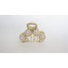 Generic Small circles pearl and gold metal hair claw clip bridal clip