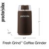 Proctor Silex Electric Coffee Grinder for Beans, Spices and More, Stainless Steel Blades, 12 Cups, Brown