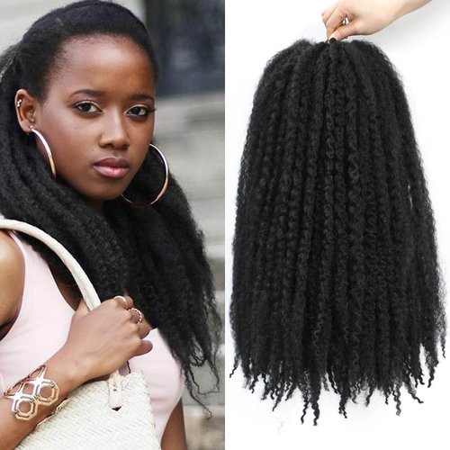 3 Pack 18 Inch Marley Braiding Hair Twists Marley Twist Braids Hair Long Afro Kinky Marley Hair for Butterfly Locs Crochet Hair (18 Inch (Pack of 3), 1B（100g）)