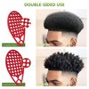 KOUPA Silicone Curly Hair Brush with Pick Comb, One Piece Twist Curl Comb for Afro Curls, Washable Hair Tool for Men Women, Red