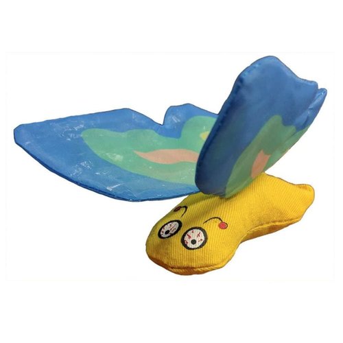 Yeowww! Duckyworld 100% Organic Flower Leaf Catnip Cat Toy Butterflies (1 Toy, Blue)