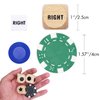 Bilywey Left Right Center Dice Game Set with 3Pcs Beech Wood Dices + 36Pcs 11.5g Poker Chips (Green)