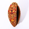 NVENF Thanksgiving Headband for Women Beaded Turkey Fall Headband Accessories Jeweled Pearl Rhinestone Knotted Headband Autumn Fall Thanksgiving Hair Accessory Outfits Holiday Gifts (Turkey 4)