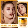 2PCS Bee Lip Balm Honey Pot,Moisturizing Lip Balm Reduces Lip Lines,Propolis Honey Pot Lip Balm Hydrating Prevention Dry and Cracked Lip Scrubs Exfoliator,Exfoliating Lip Sleeping Mask with Brush