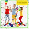 Kugliwa 15 Pcs Rainbow Catch Tail Balls Catch Tail Foam Balls Colorful Meteor Playground Ball Sports Comet Balls Throw and Catch Ball with Rainbow Tail for School Educational Training