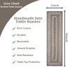 Homespice - Grey Cloud Braided Table Runner, a Thick Table Runner of Jute to Use as a Long Table Runner on Dining Table - Tightly Stitched, Flawless Edges - Premium Grey Table Runner, 11x36 Inches