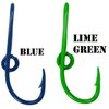 Custom Colored Eagle Claw Hat Fish Hooks for Cap -Set of Two Hat pins- One Blue and One Lime Green Hat Hook Money/Tie Clasp
