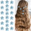 ACO-UINT 20 Pcs Small Flower Hair Clips for Women, Blue Flower Clips Non-slip Flower Claw Clip, Cute Clips for Hair 90s Hair Accessories for Women Girls