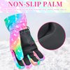 PAMAID Kids Gloves Winter Snow Gloves Waterproof Ski Gloves for Girls, Toddler Snow Gloves Outdoor Snowboard Gloves (Rainbow)