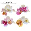 4Pcs Phalaenopsis Butterfly Orchid Hair Accessories - Pink Hawaiian Moth Flower Clips, French Floral Hair Barrettes for Women, Summer Claw Clips