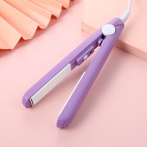 2024 New Purple Werdeny 2-in-1 Mini Ceramic Hair Curler and Straightener with 1/2 Inch Barrel for Short, Fine Hair